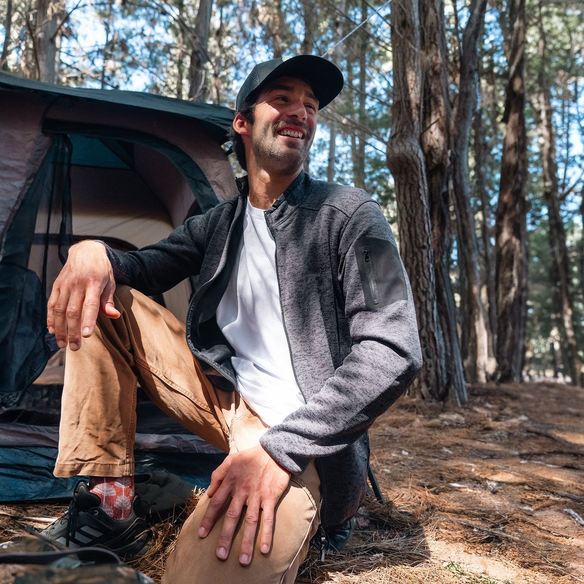 KANO - Chaqueta Polar Tejido Hombre Kano Notro Negro con Bolsillos