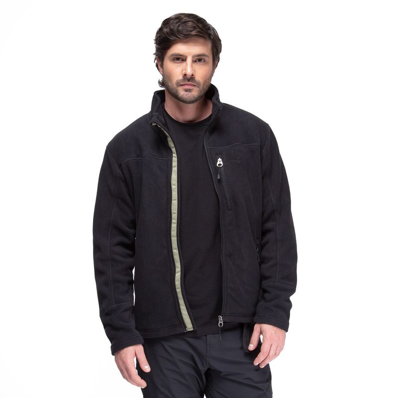 KANO - Poleron Polar Hombre Kano Canelo Negro Chaqueta de Polar