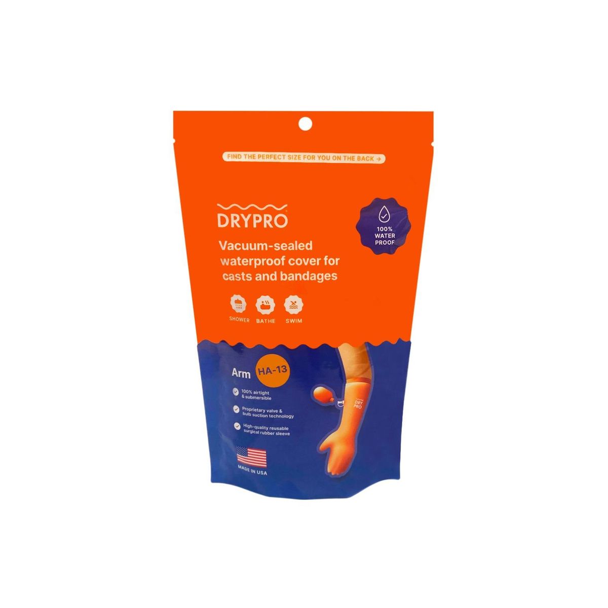DRYPRO - Protector De Yeso Inflable Brazo Corto Talla S DRYPRO