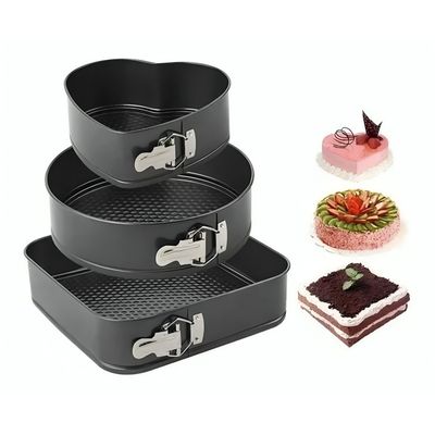 Imagen 2 del producto Pack 3 Moldes Diseño Variado Corazon Antiadherente