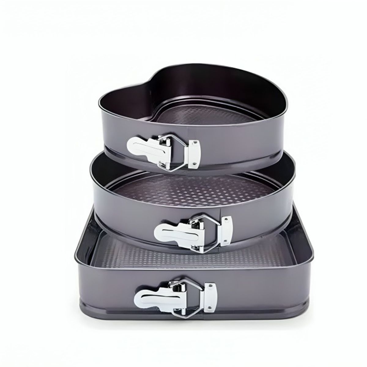 OEM - Pack 3 Moldes Diseño Variado Corazon Antiadherente