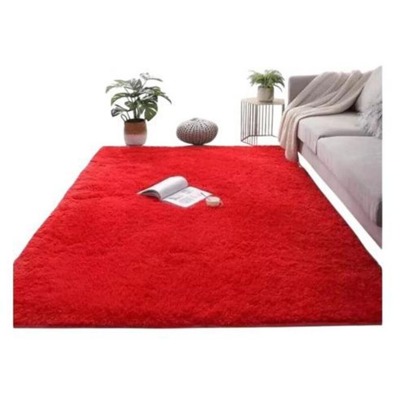 GENERICO - Alfombra Peluda Living 150x200cm Antideslizante Rojo Invierno Verano