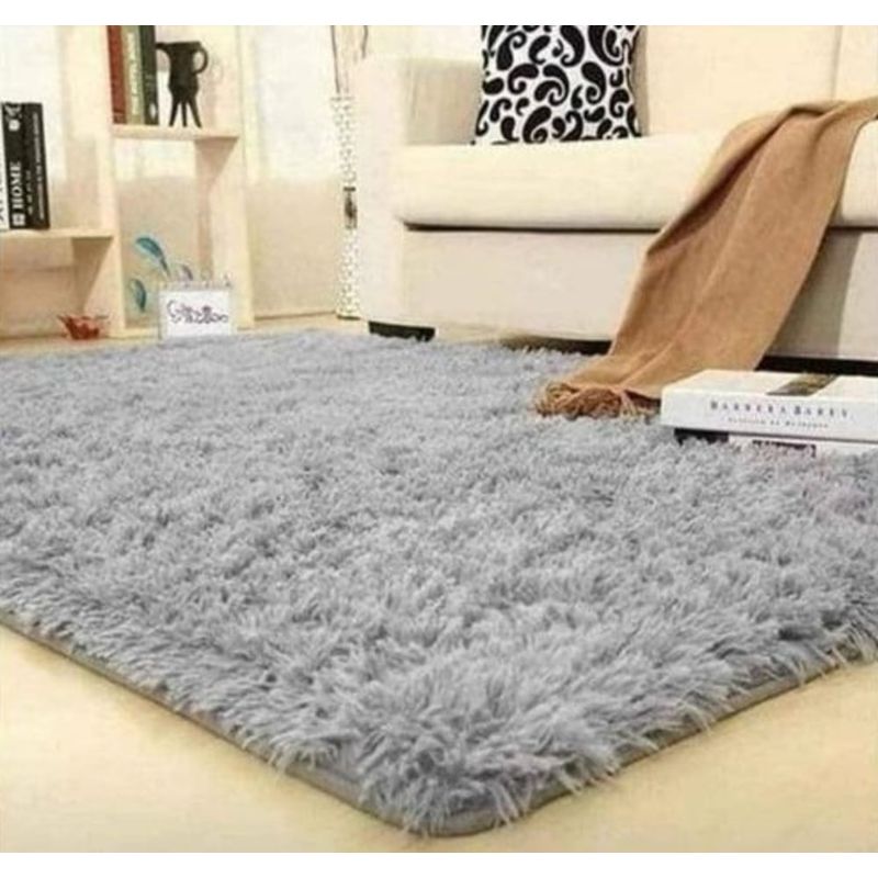 GENERICO - Alfombra Peluda Living 150x200cm Antideslizante Gris Invierno Verano
