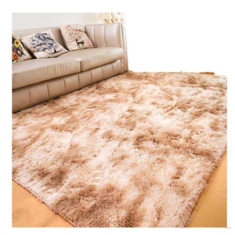 GENERICO - Alfombra Peluda Living 150x200cm Antideslizante Beige Jaspeado Inviern