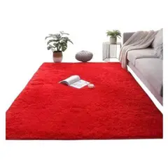 GENERICO - Alfombra Peluda Living 300x200cm Antideslizante Rojo Invierno Verano