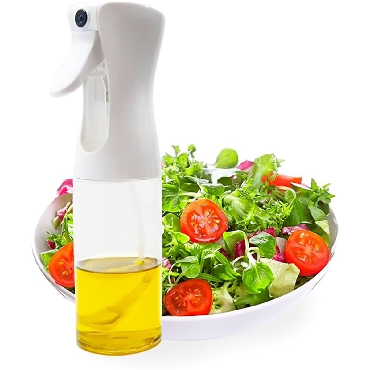 OEM - BOTELLA PULVERIZADOR DE ACEITE SPRAY DE COCINA 300ML BLANCO
