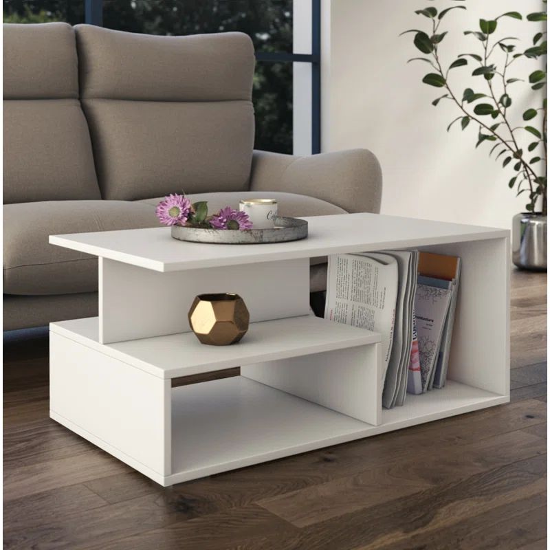 GENERICO - Mesa de Centro Minimalista con Espacios de Almacenamiento