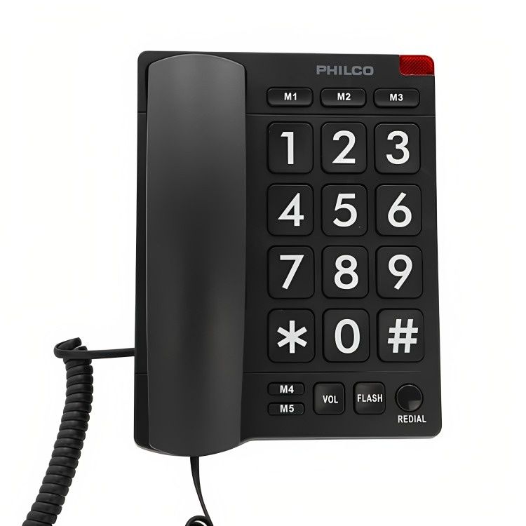 TELEFONO NUMEROS GRANDES NEGRO 170BK