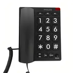PHILCO - TELEFONO NUMEROS GRANDES NEGRO 170BK