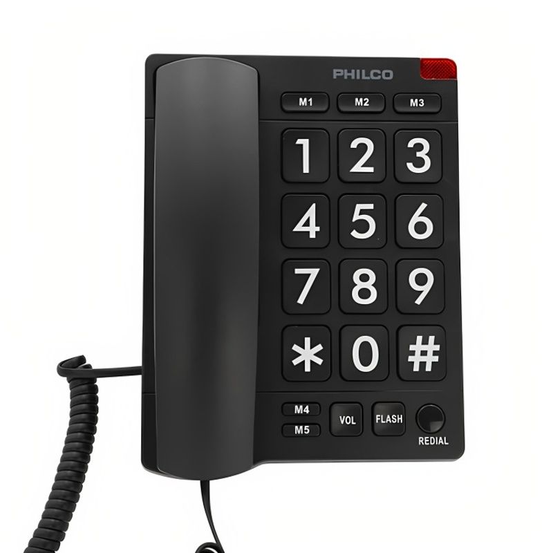 PHILCO - TELEFONO NUMEROS GRANDES PHILCO NEGRO 170BK