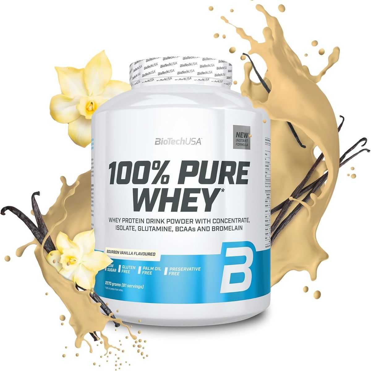 BIOTECH USA - Biotechusa 100% Pure Whey Proteina Whey Protein 5 Lbs Vanilla