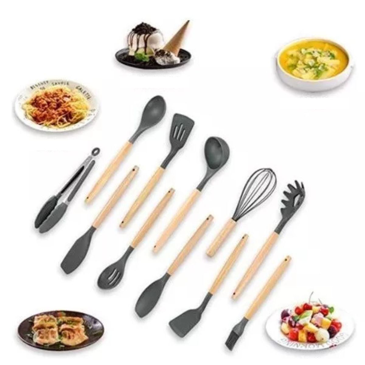 GENERICO - Juego de Silicona 12 Utensilios de Cocina