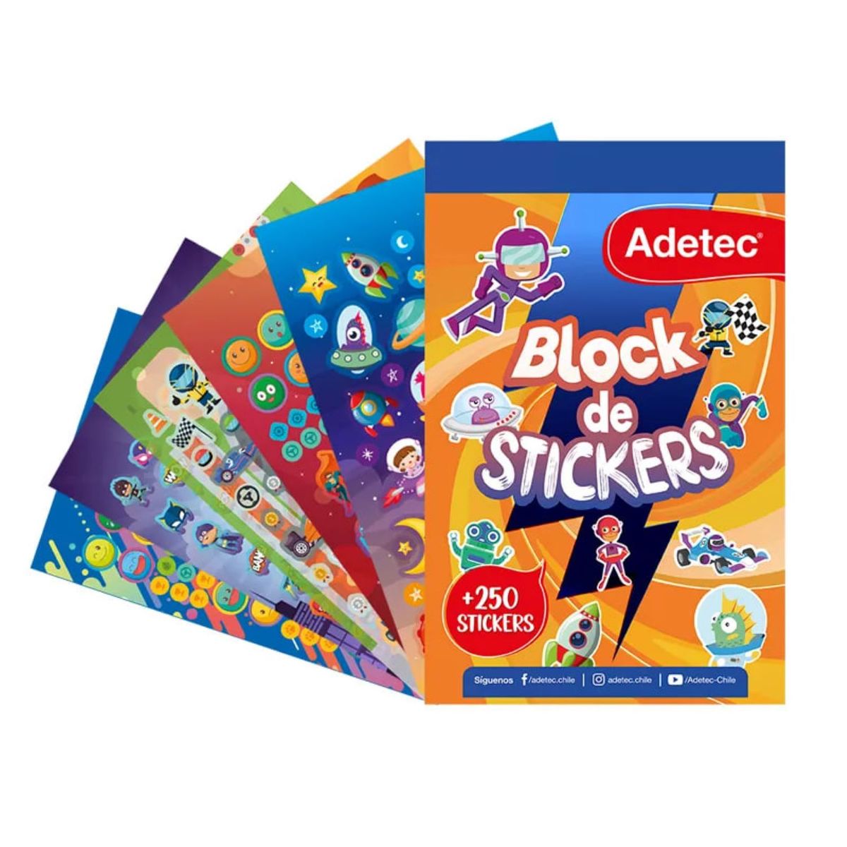 ADETEC - Block De Stickers Para Niños +250 Stickers Adetec