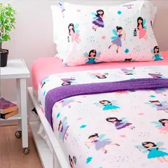 DORAL - Sábanas de polar infantil 1.5 plaza Hada