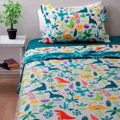 DORAL - Sábanas de polar infantil 1.5 plaza Dinosaurios