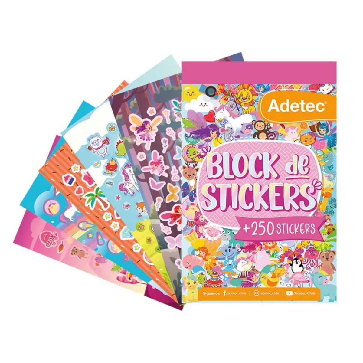 ADETEC - Block De Stickers Para Niñas +250 Stickers Adetec