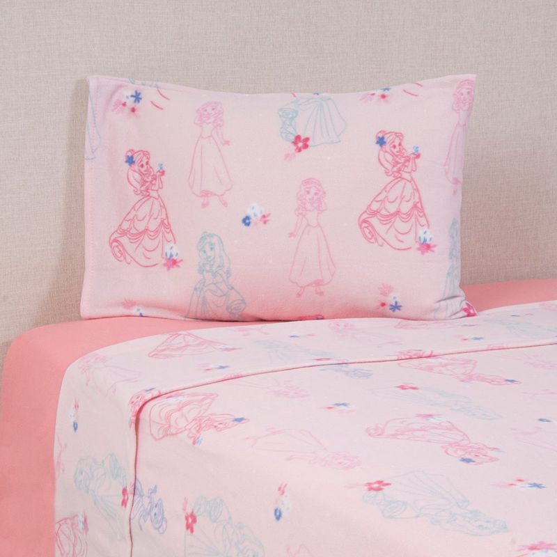 MASHINI - Sábanas de polar infantil 1.5 plaza Disney Princesas