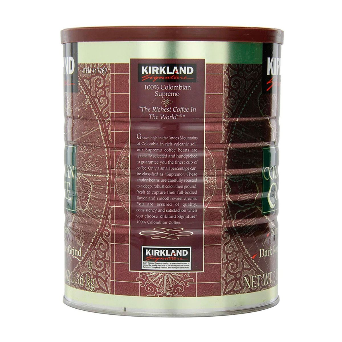 KIRKLAND - Café 100% Colombiano Molido Kirkland De 1.36 Kg