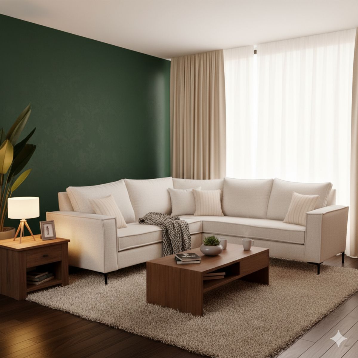 SITIAL HOME - Seccional Estambul Blanco crudo con Tecnologia full comfort plus