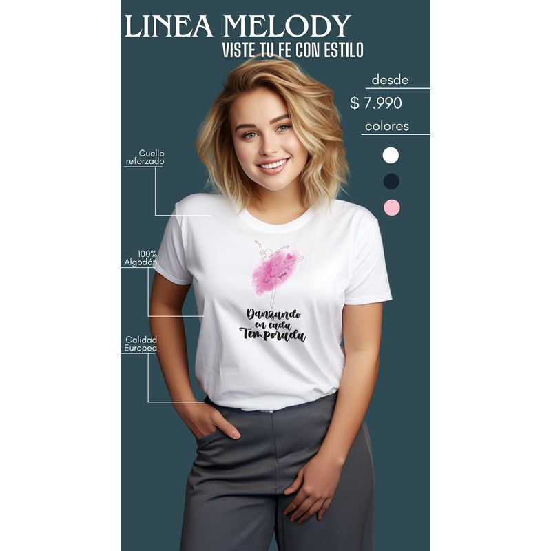 GG GOODGOODS - Polera Melody Cristiana Danzando En Cada Temporada Algodón Calidad Europea