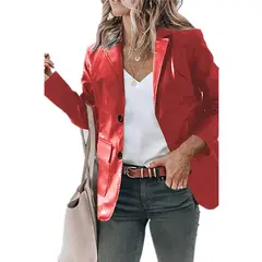 TIOZONEY - Chaqueta de piel larga suelta con solapa
