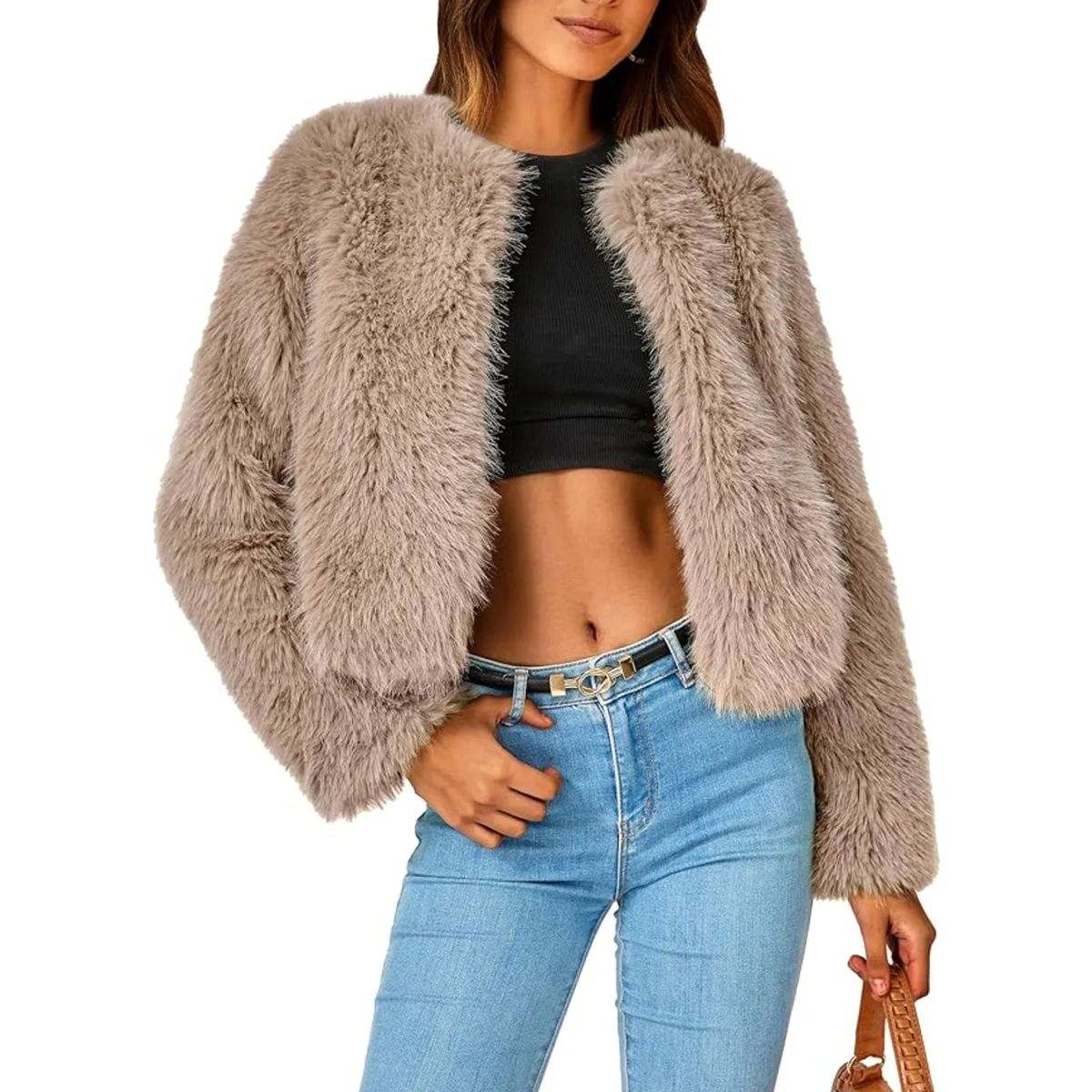 TIOZONEY - Abrigo de invierno Chaqueta corta de lana
