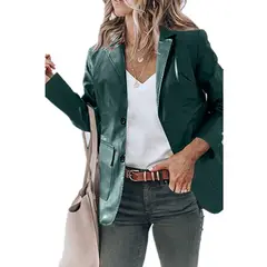 TIOZONEY - Chaqueta de piel larga suelta con solapa