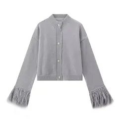 TIOZONEY - Suéter camisa de punto de manga larga