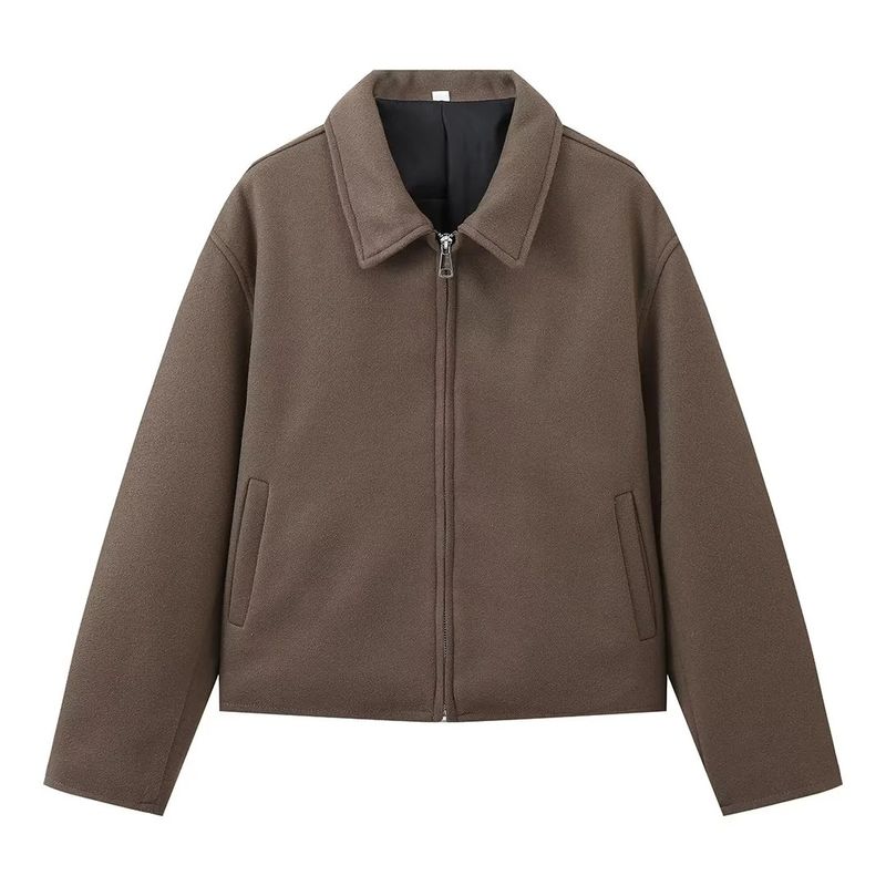 TIOZONEY - Chaqueta corta de lana para mujeres