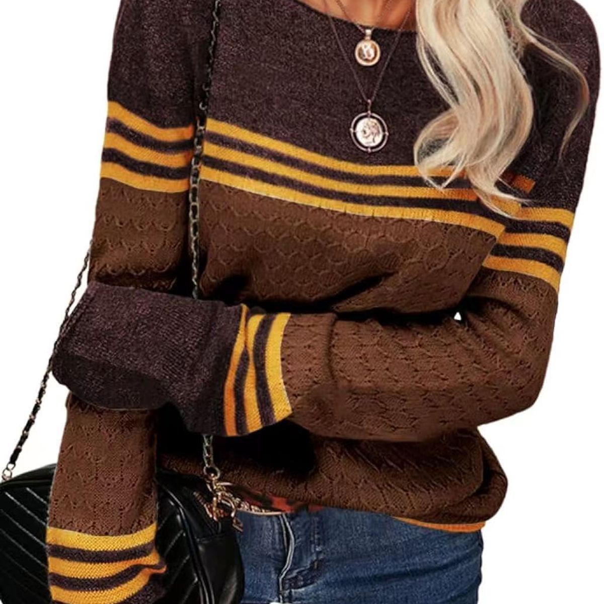 TIOZONEY - Sweater Cuello Redondo Mujer