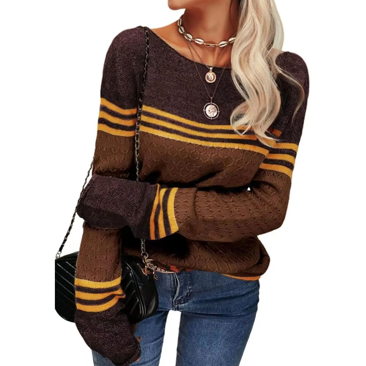 TIOZONEY - Sweater Cuello Redondo Mujer