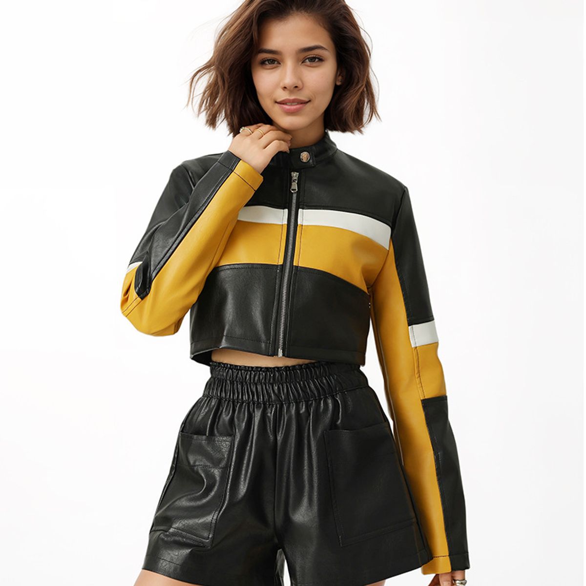 TIOZONEY - Chaqueta de PU para moto