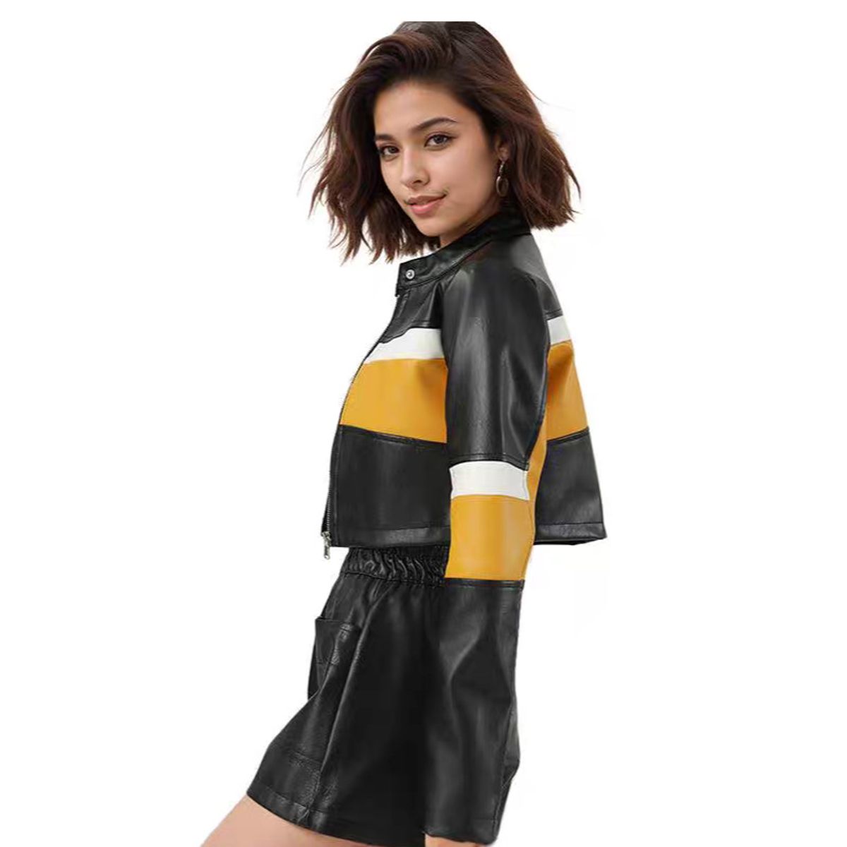 TIOZONEY - Chaqueta de PU para moto