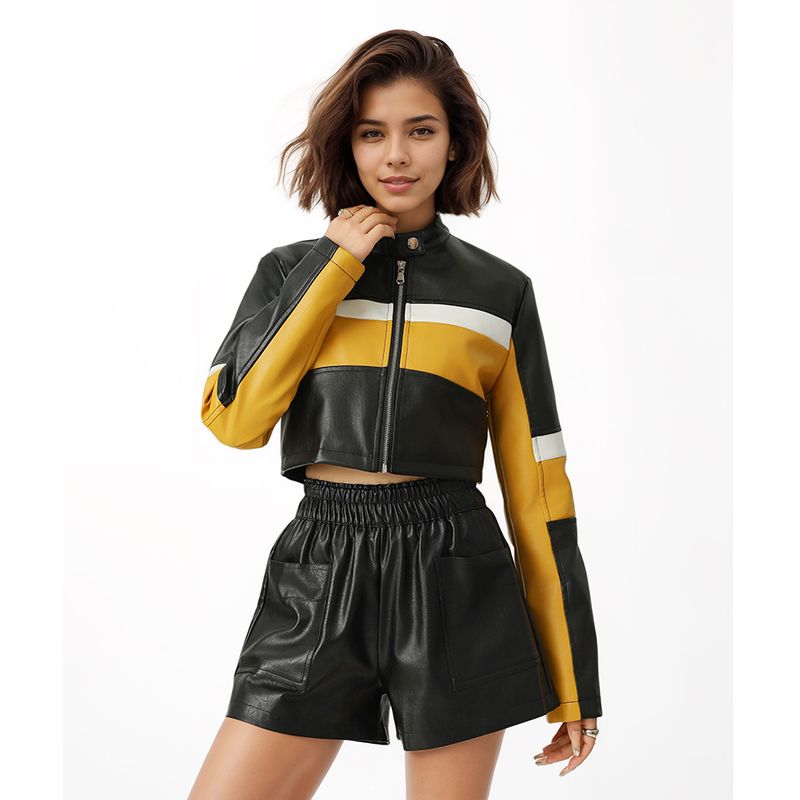 TIOZONEY - Chaqueta de cuero para moto