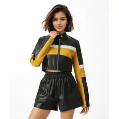 TIOZONEY - Chaqueta de cuero para moto