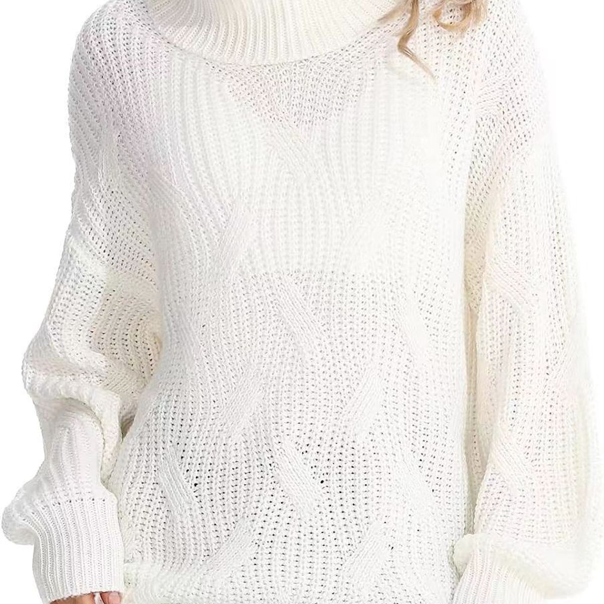 TIOZONEY - Sweater Cuello de Cuello Alto Mujer