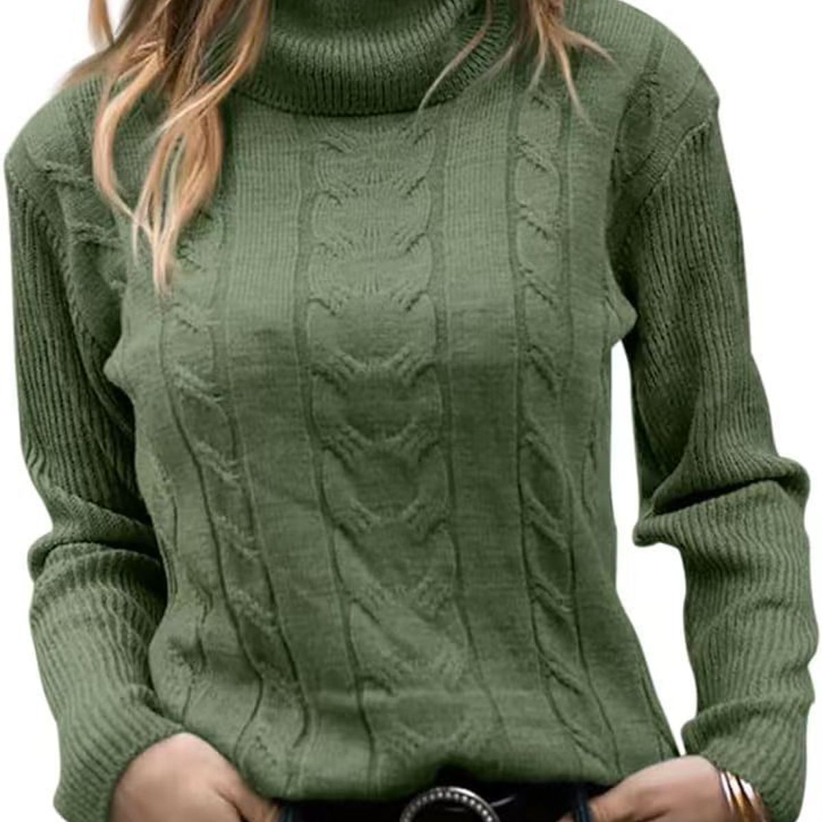TIOZONEY - Sweater Cuello de Cuello Alto Mujer