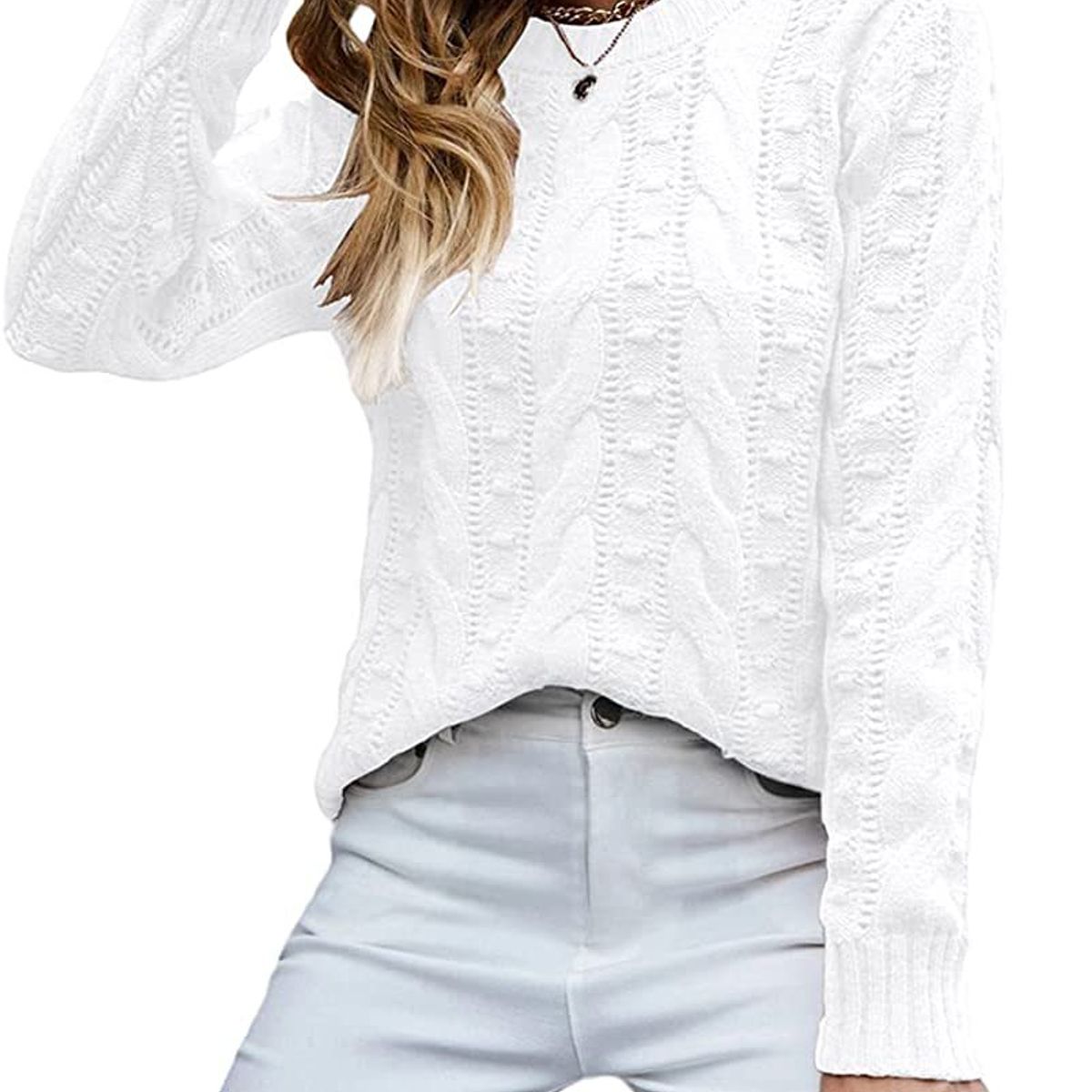 TIOZONEY - Sweater Cuello Redondo Mujer