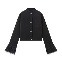 TIOZONEY - Suéter camisa de punto de manga larga