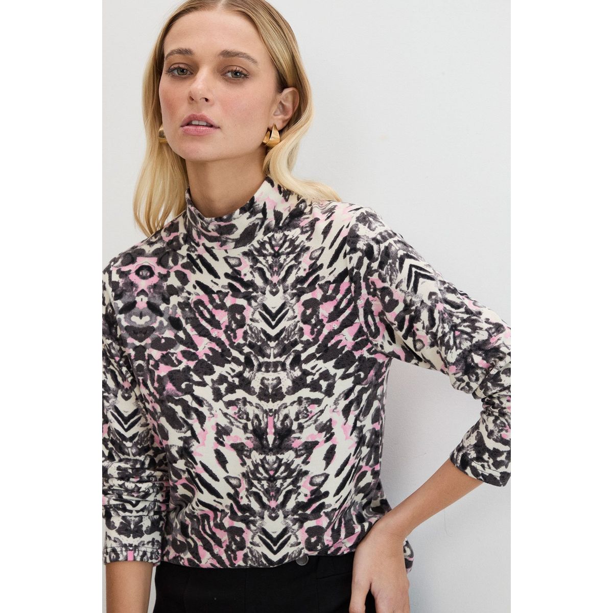 ASH - Polera Manga Larga Beige Mujer Ash