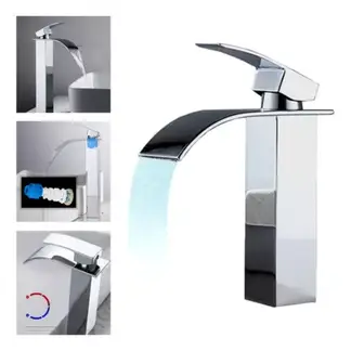 GENERICO - Llave Lavamanos Monomando Cascada Baño De Lujo Acero Cromado