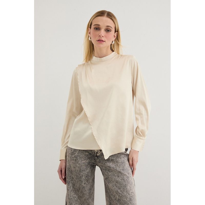 ASH - Blusa Manga Larga Crudo Mujer Ash