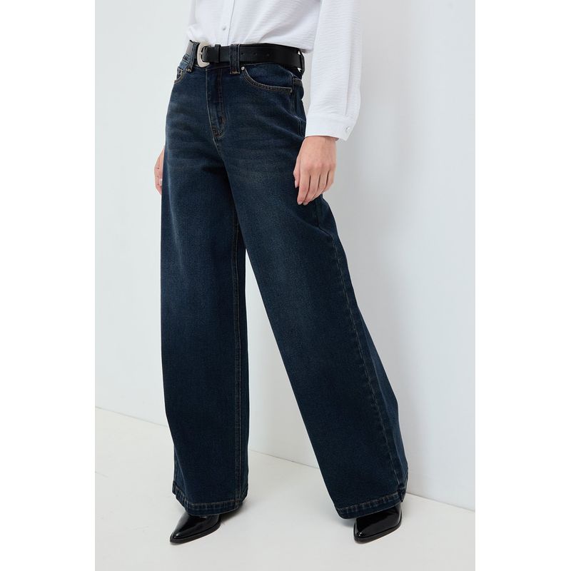 IO - Jeans Wide Azul Marino Mujer Io