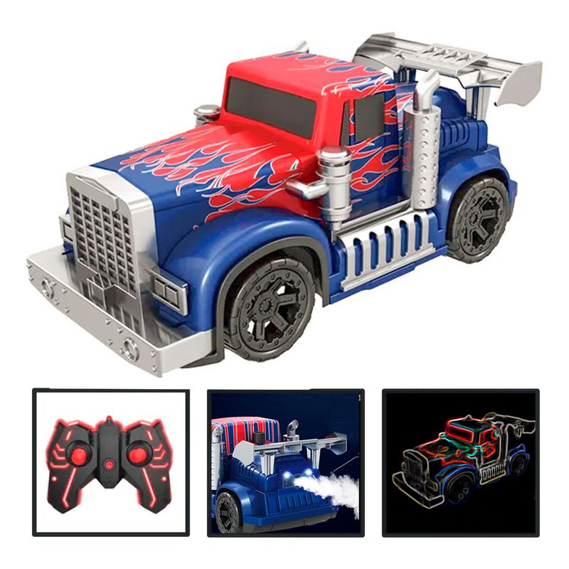 IPLAY - Auto A Control Remoto Camion Lanza Humo T1 Power Optimus