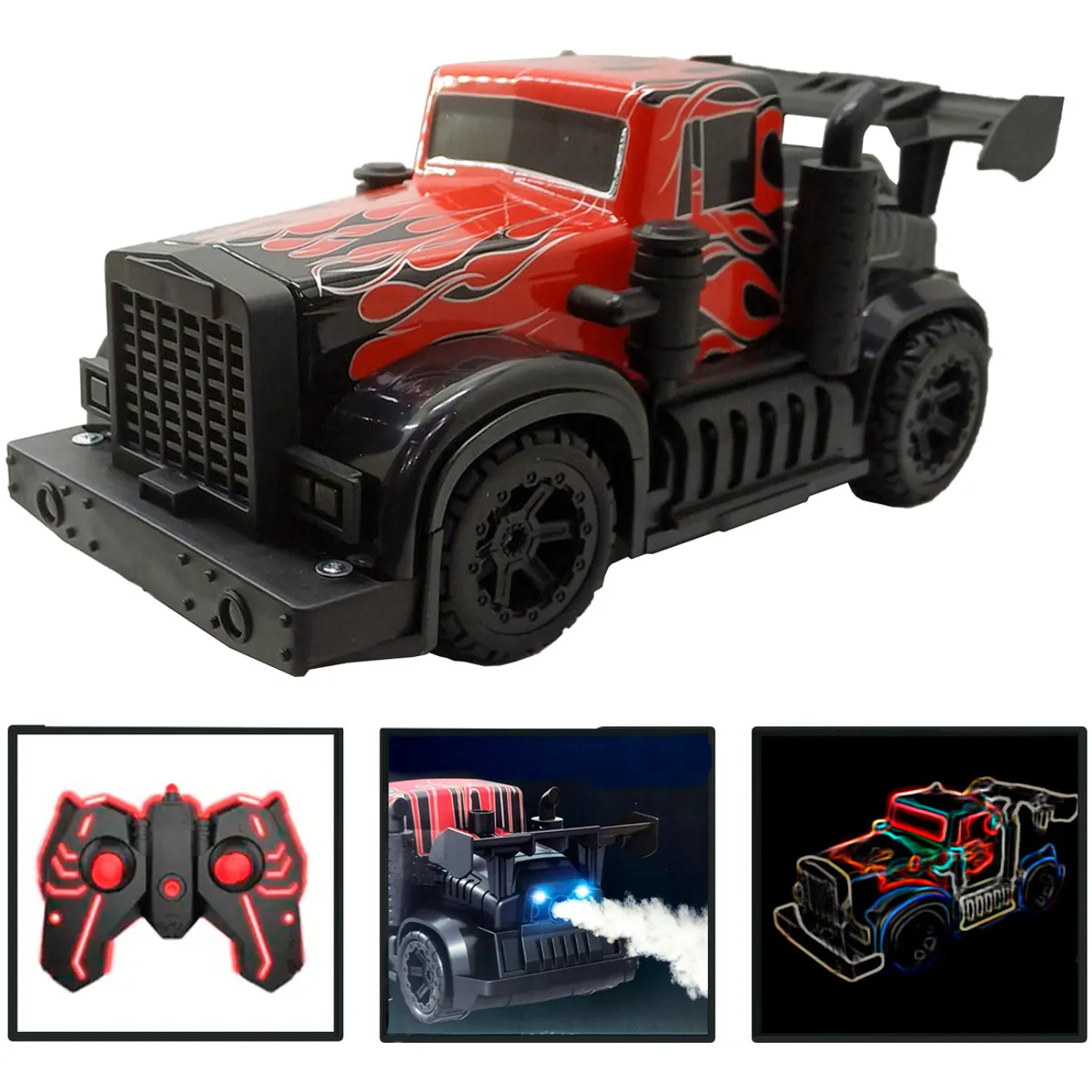 IPLAY - Auto A Control Remoto Camion Lanza Humo T1 Power Optimus N