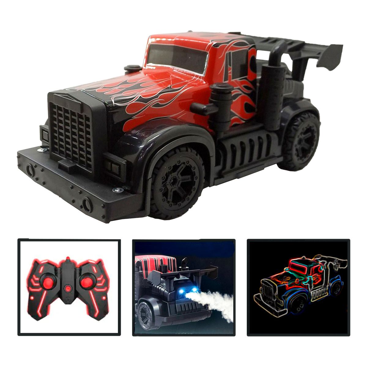 IPLAY - Auto A Control Remoto Camion Lanza Humo T1 Power Optimus N