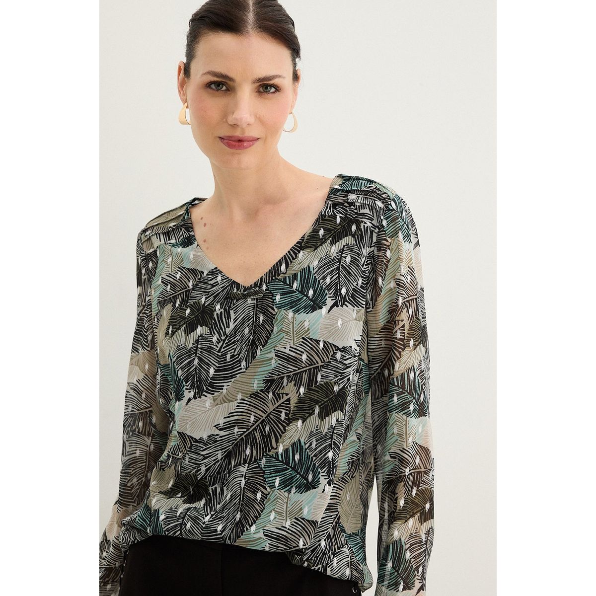 MA GRIFFE - Blusa Manga Larga Negro Mujer Magriffe