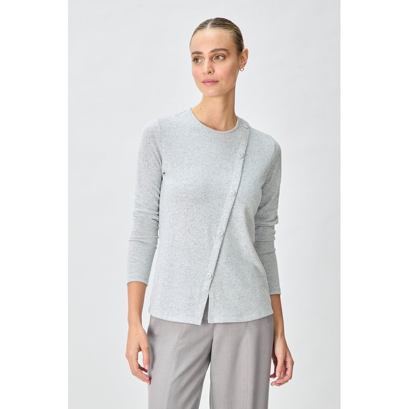 IO - Polera Manga Larga Gris Mujer Io