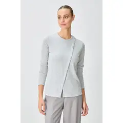 IO - Polera Manga Larga Gris Mujer
