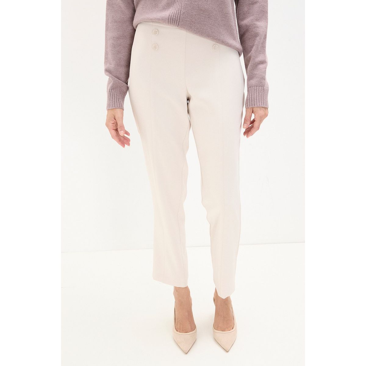 MA GRIFFE - Pantalon Beige Mujer Magriffe